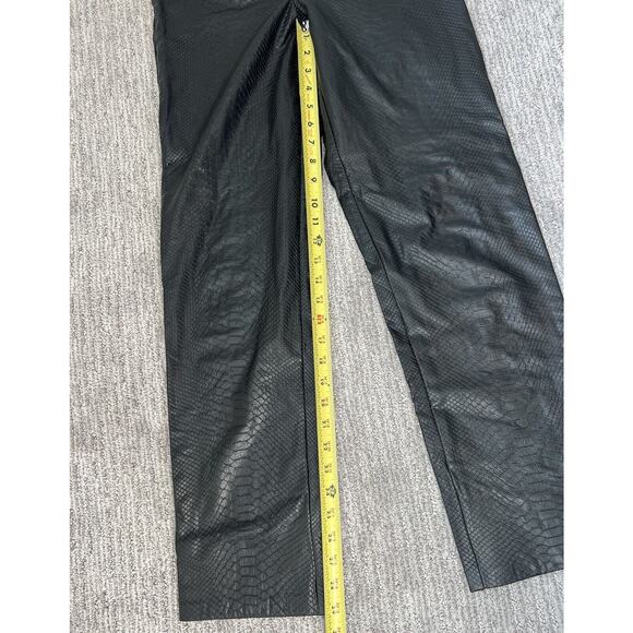 Aritzia Wilfred Melina Pant Snakeskin Croc Faux Vegan Leather Pants Ankle Sz S - Picture 7 of 8